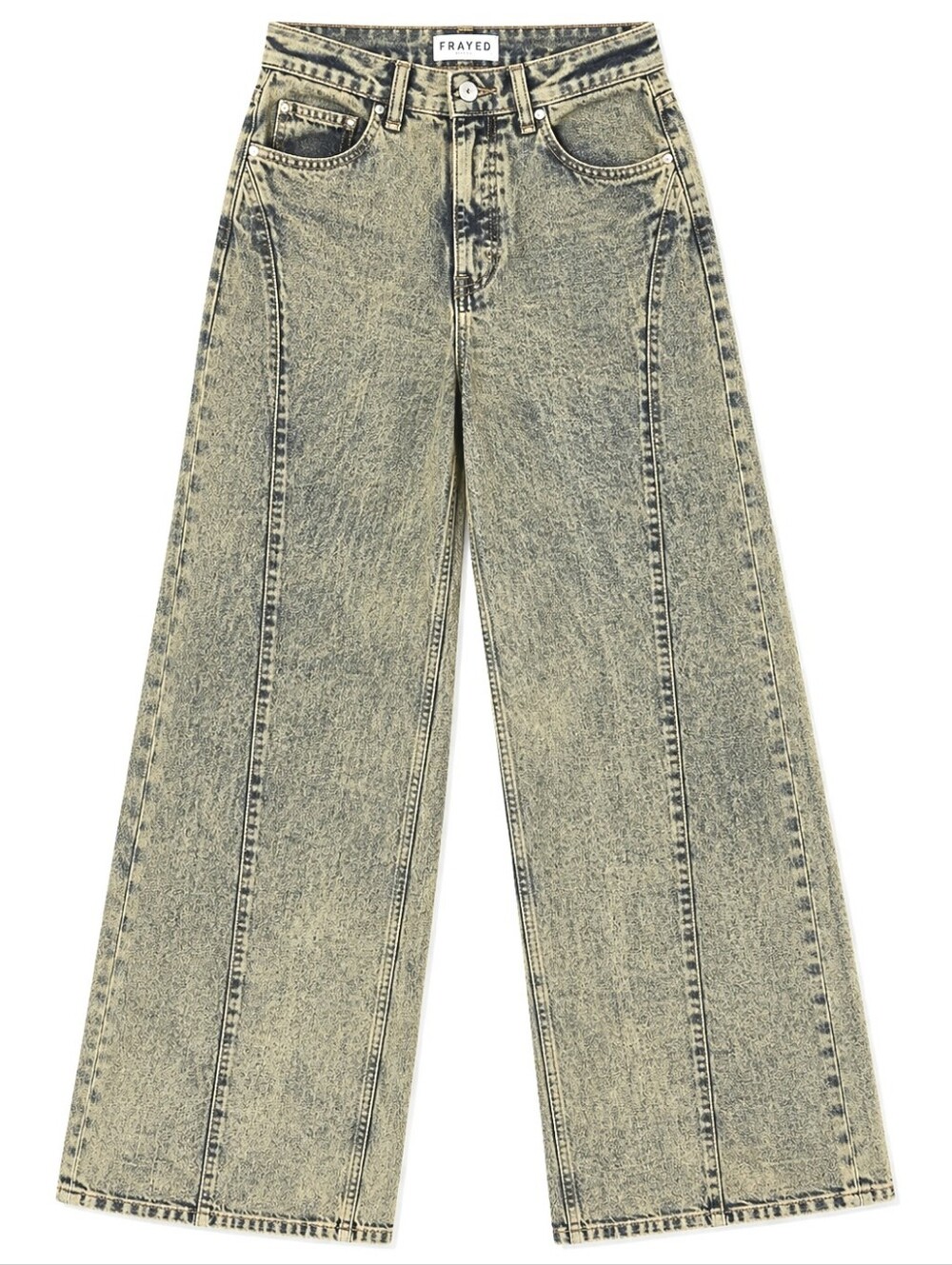 Frayed vintage style elowen wash high rise wide leg jeans size 29 brand new